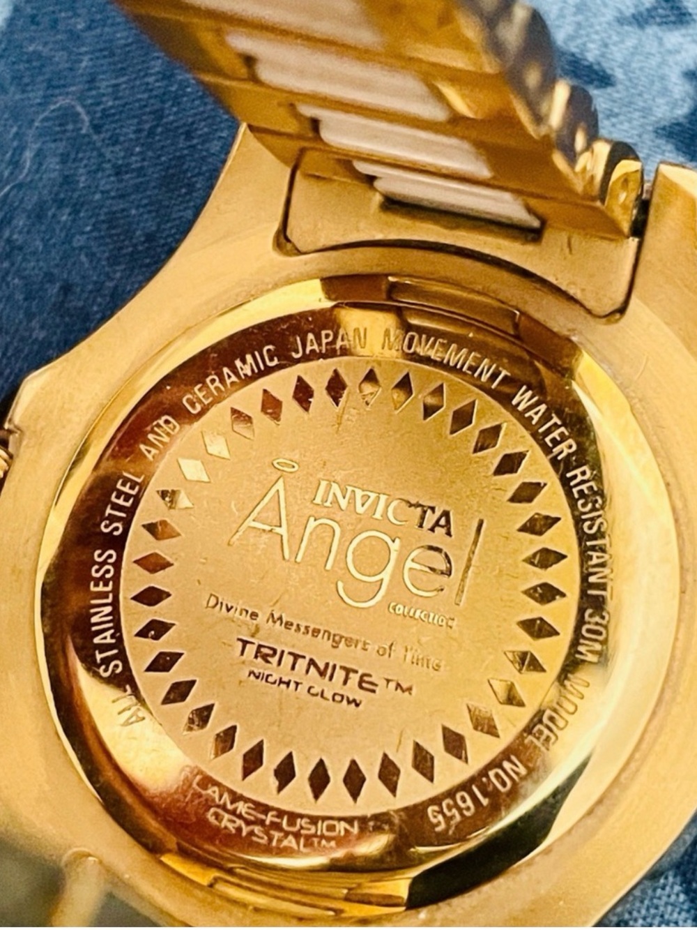 INVICTA (NEW BATTERY) Gold and White Ceramic Chronograph Women's Watch - Picture 4 of 4